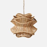 Made Goods Alondra Layered Rattan Floral 3-Light Chandelier