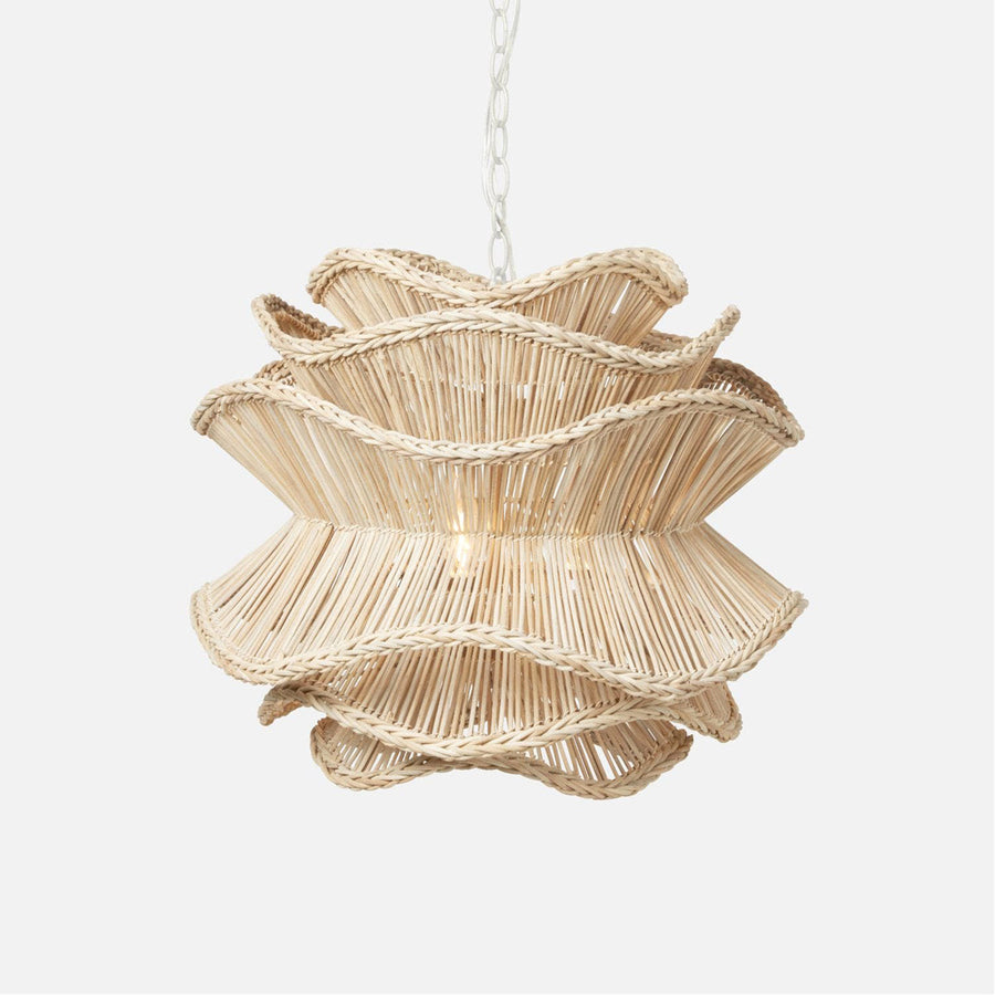 Made Goods Alondra Layered Rattan Floral 3-Light Chandelier