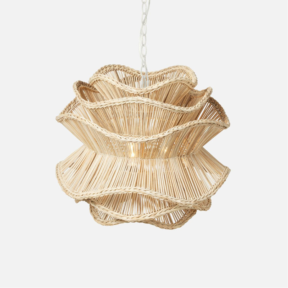 Made Goods Alondra Layered Rattan Floral 3-Light Chandelier