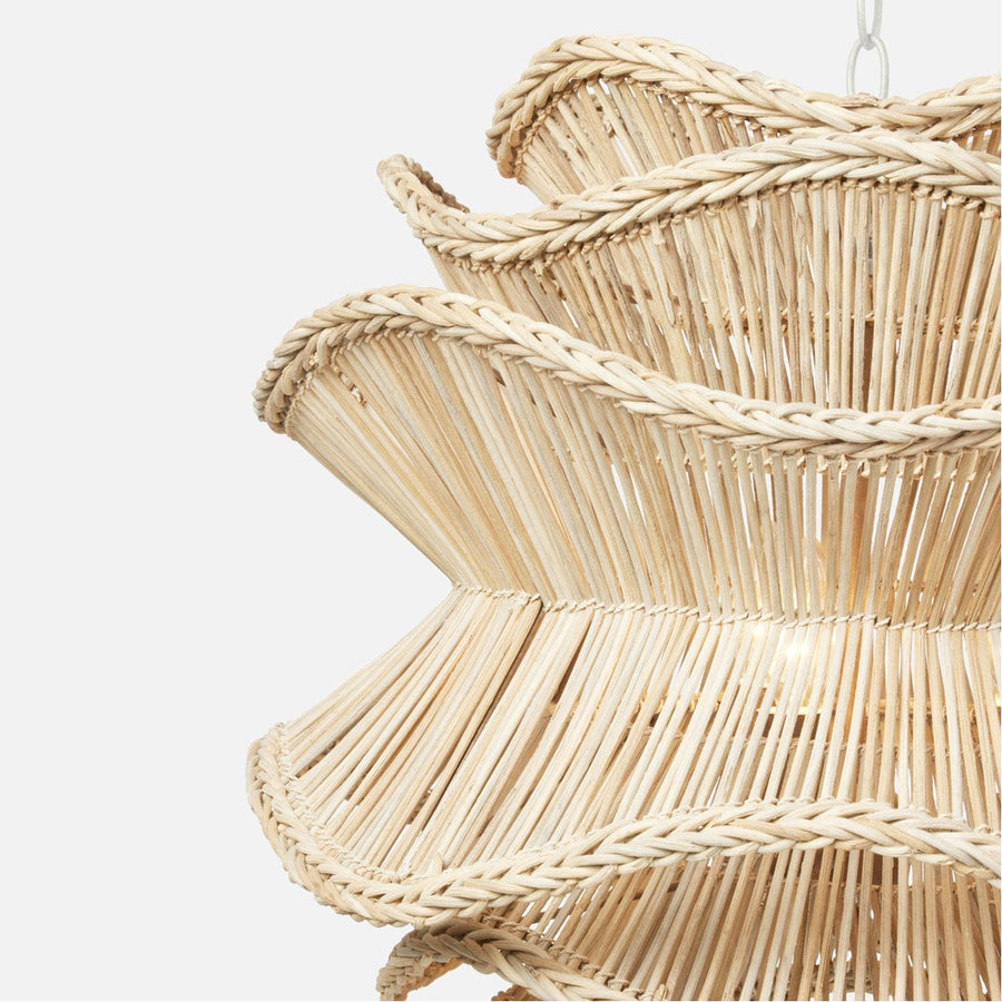 Made Goods Alondra Layered Rattan Floral 3-Light Chandelier