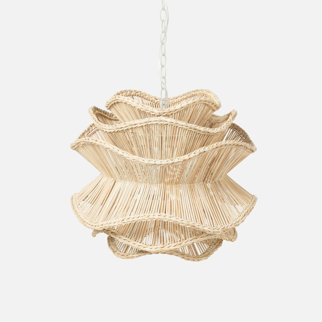 Made Goods Alondra Layered Rattan Floral 3-Light Chandelier