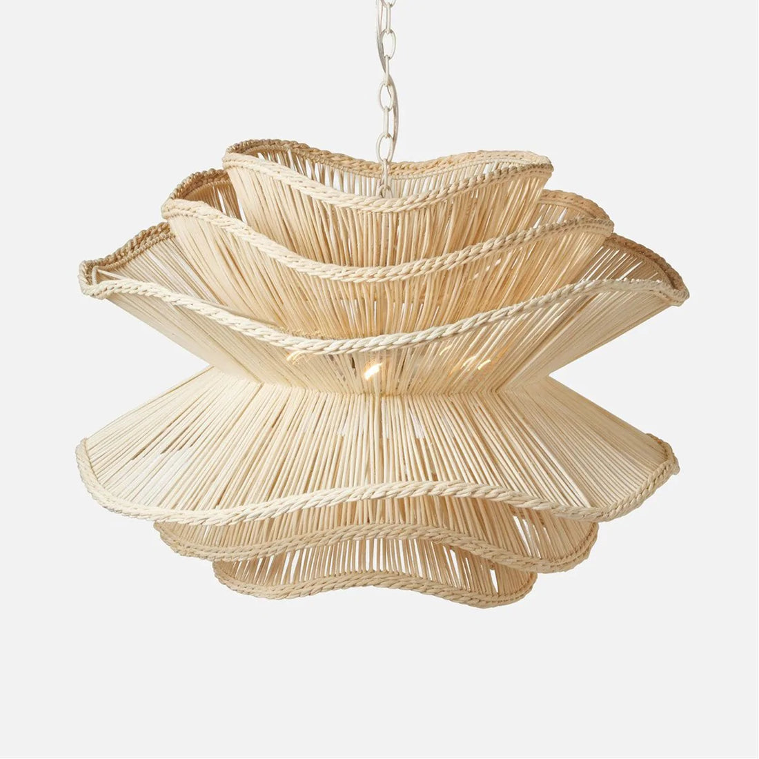 Made Goods Alondra Wavy Rattan 30-Inch Chandelier