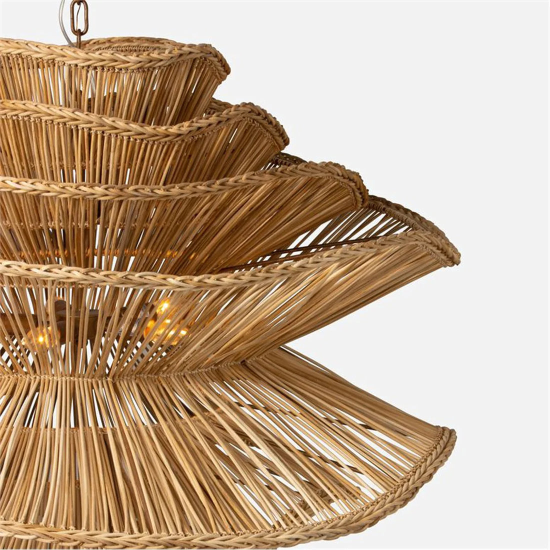 Made Goods Alondra Wavy Rattan 40-Inch Chandelier