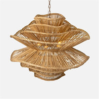 Made Goods Alondra Wavy Rattan 40-Inch Chandelier