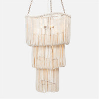 Made Goods Belva Three-Tiered Wood Beads Chandelier