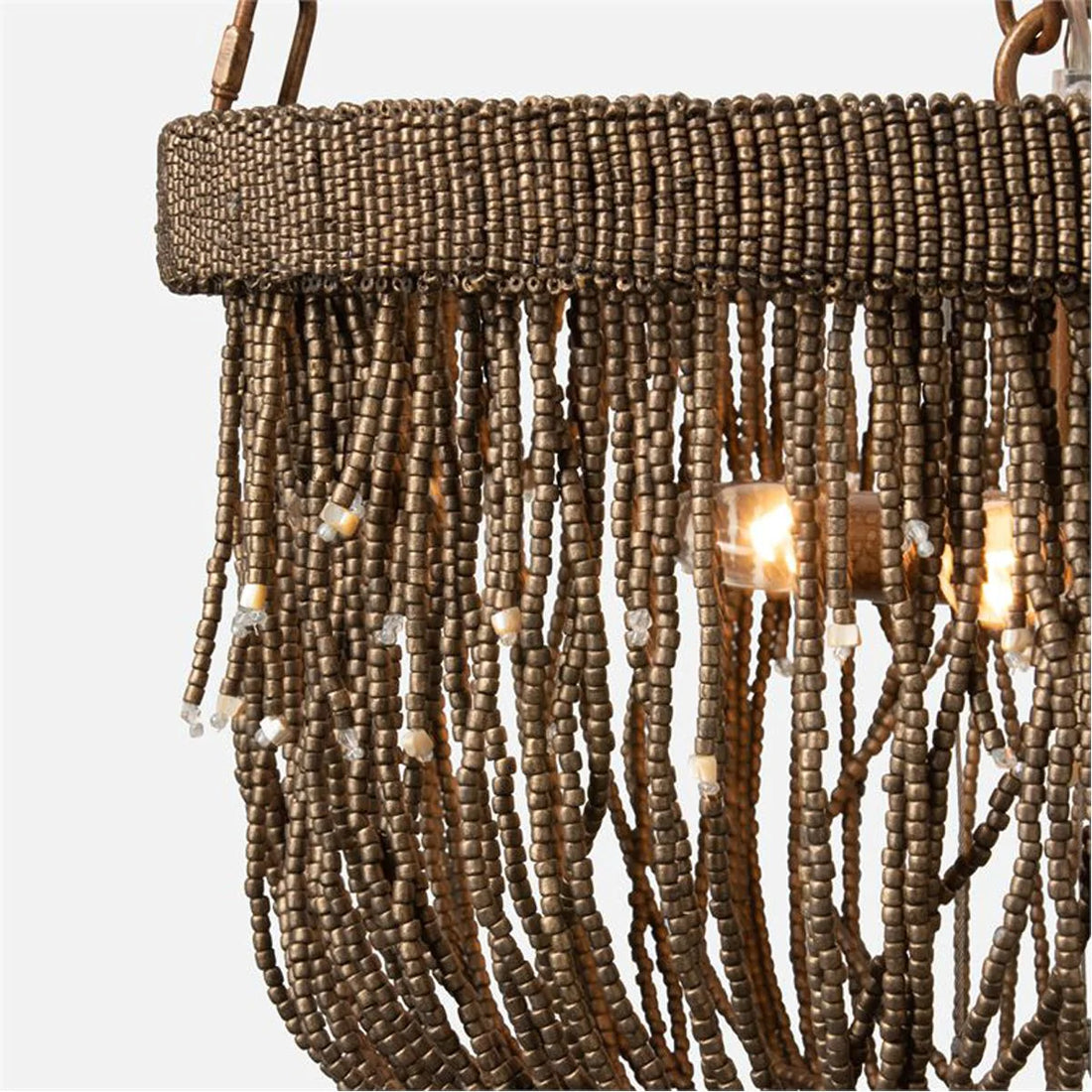 Made Goods Carmen Draped Coco Beads 3-Light Chandelier