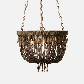 Made Goods Carmen Draped Coco Beads 3-Light Chandelier