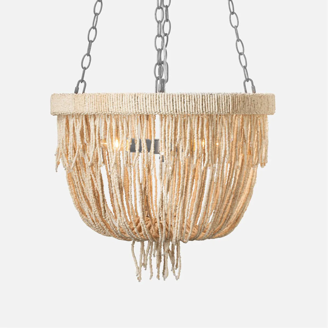 Made Goods Carmen Draped Coco Beads 3-Light Chandelier