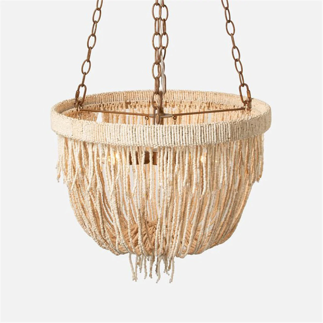 Made Goods Carmen Draped Coco Beads 3-Light Chandelier