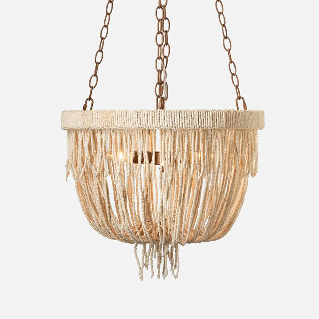 Made Goods Carmen Draped Coco Beads 3-Light Chandelier