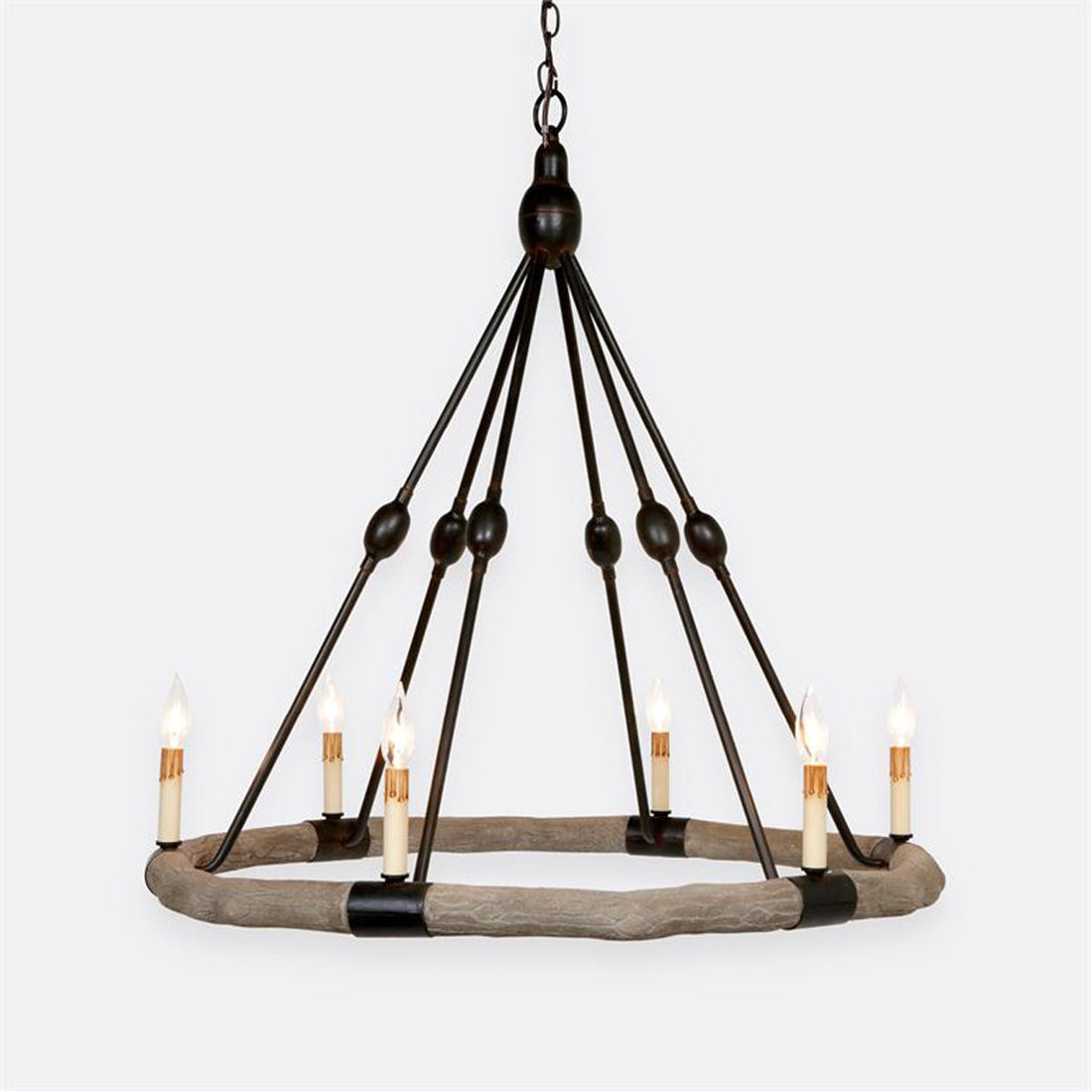 Made Goods Dean Faux Bois Circle Chandelier