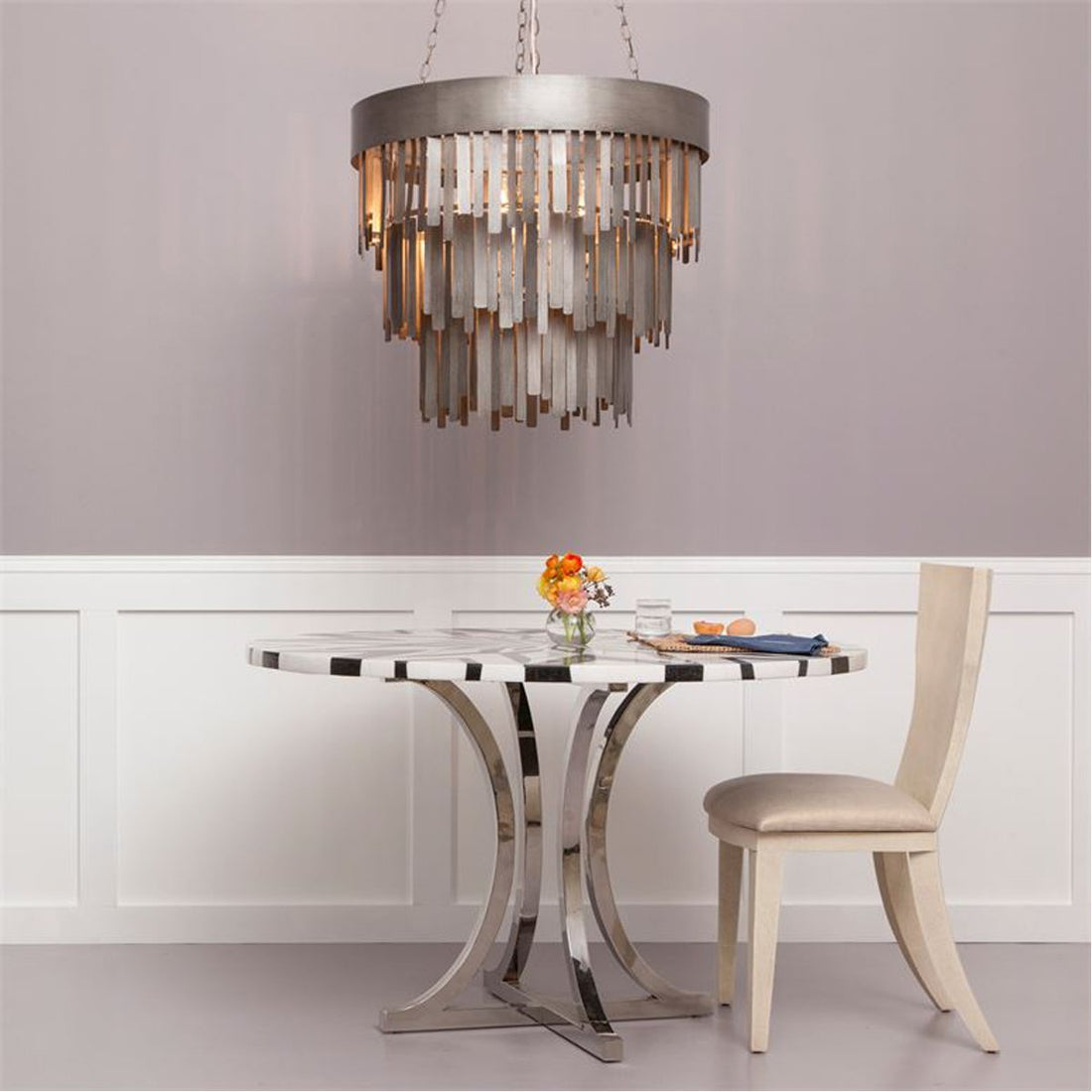 Made Goods Douglas Metal Strips Chandelier