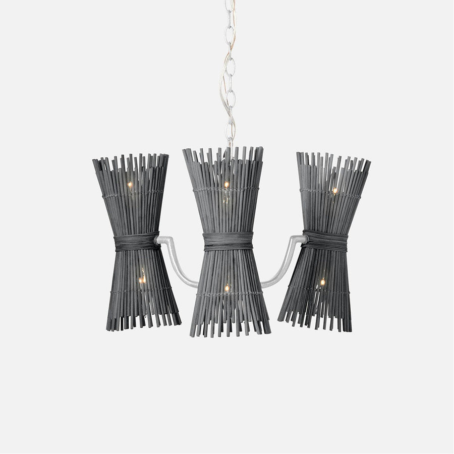 Made Goods Miko 6-Light Modern Rattan Spindle Chandelier