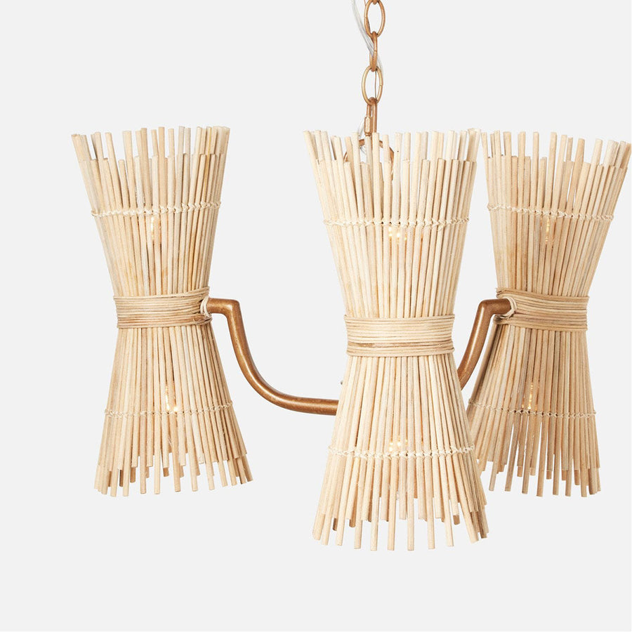 Made Goods Miko 6-Light Modern Rattan Spindle Chandelier