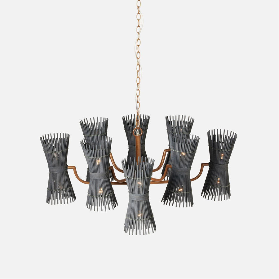 Made Goods Miko 16-Light Modern Rattan Spindle Chandelier