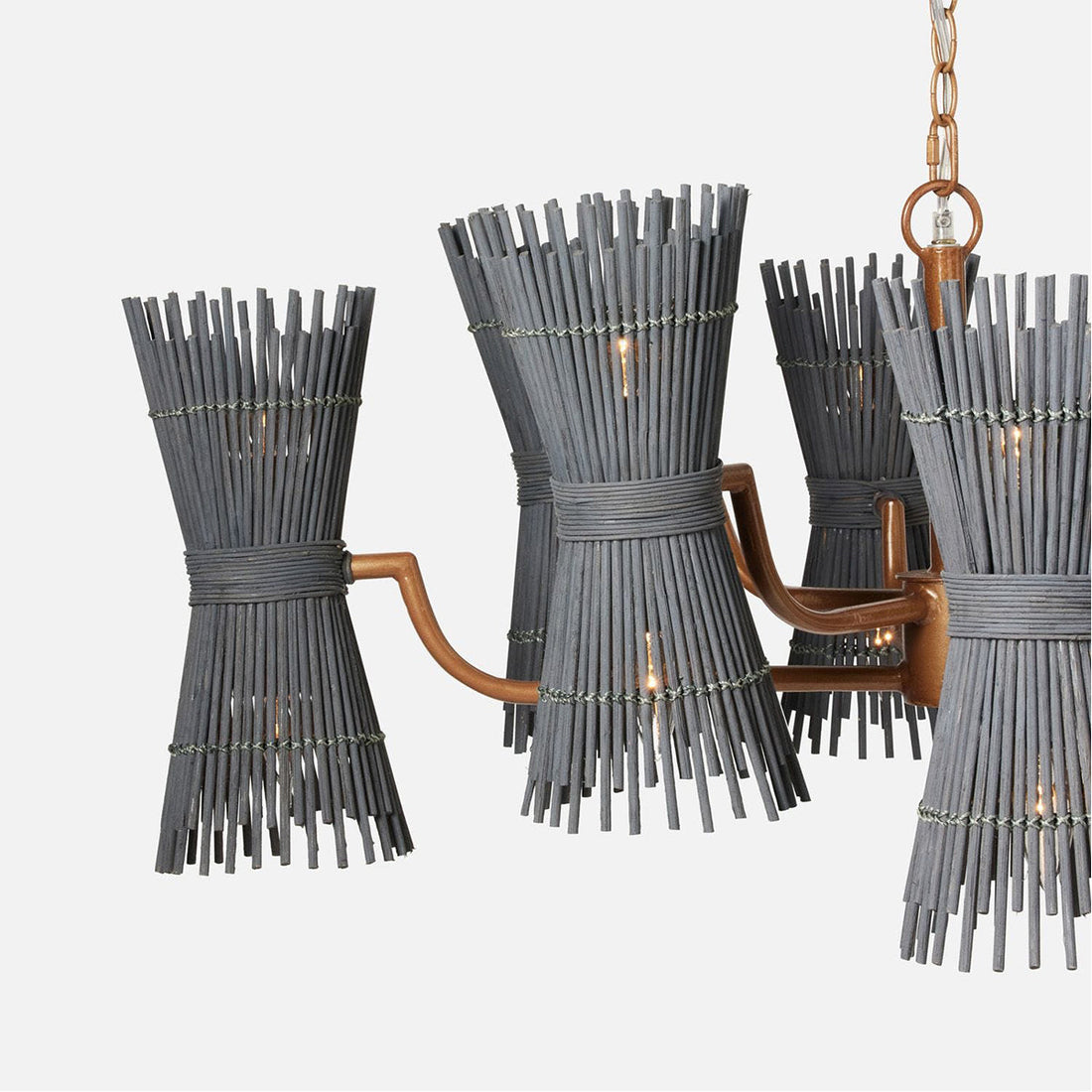 Made Goods Miko 16-Light Modern Rattan Spindle Chandelier