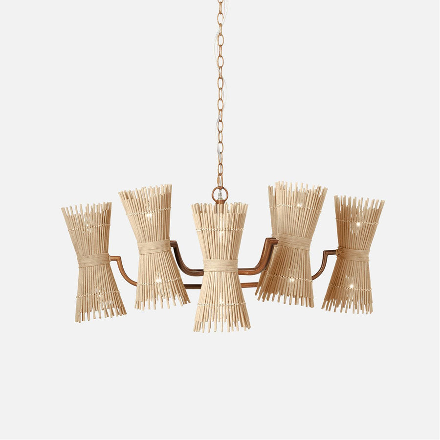 Made Goods Miko 16-Light Modern Rattan Spindle Chandelier