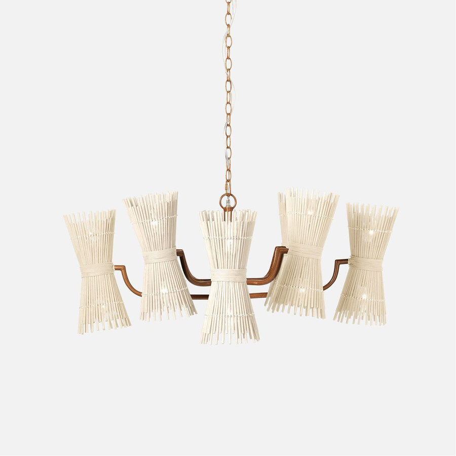 Made Goods Miko 16-Light Modern Rattan Spindle Chandelier