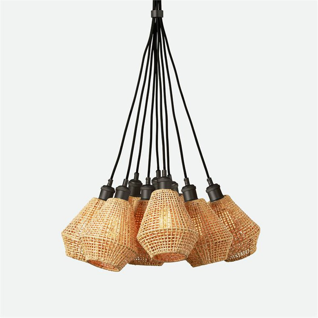 Made Goods Nashua 9-Light Interchangeable Rattan Chandelier