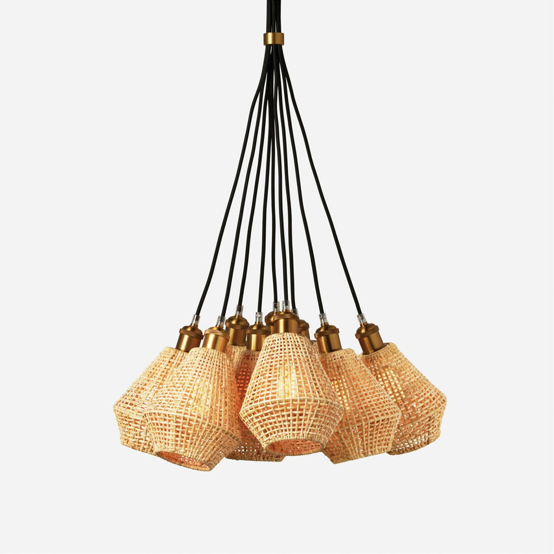 Made Goods Nashua 9-Light Interchangeable Rattan Chandelier