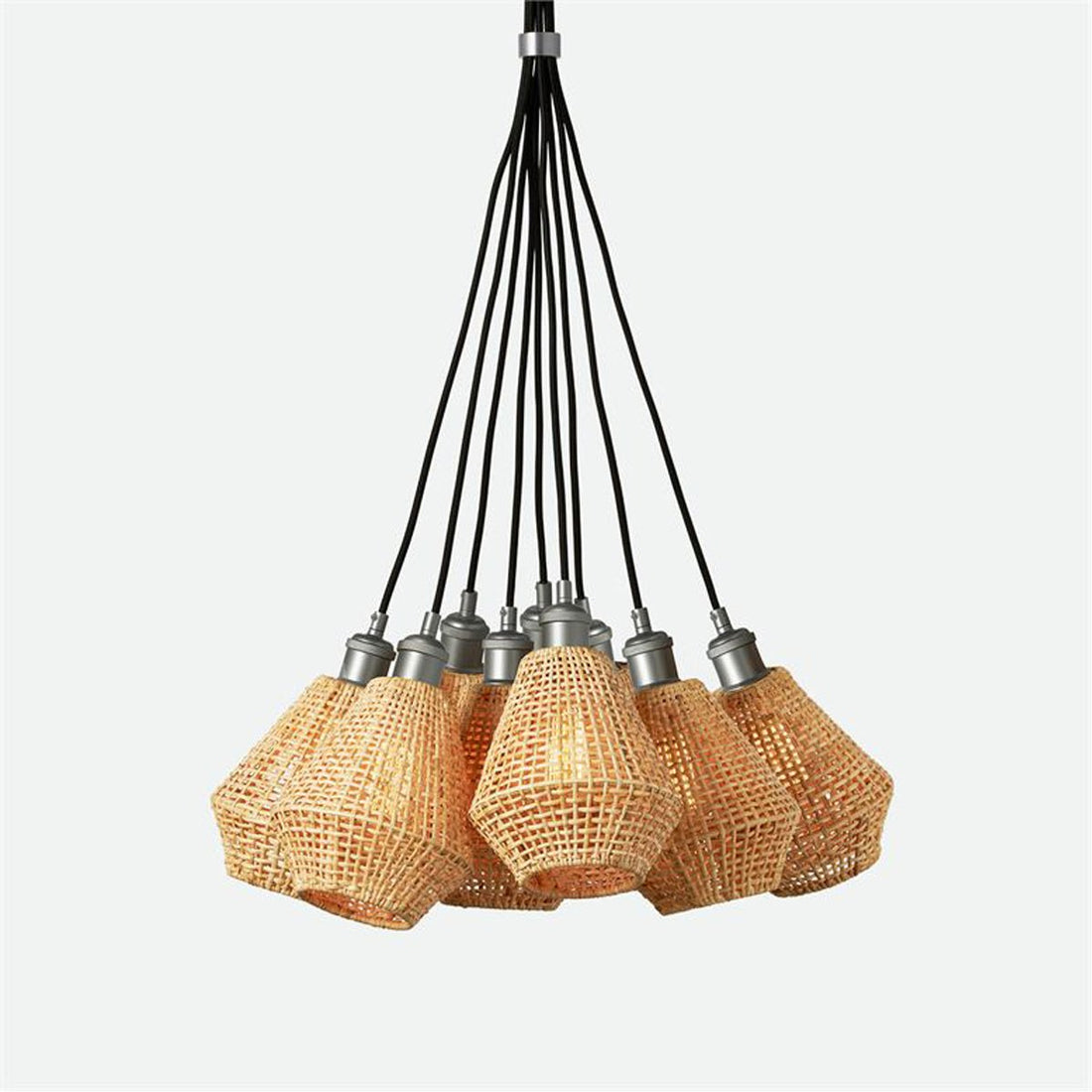 Made Goods Nashua 9-Light Interchangeable Rattan Chandelier