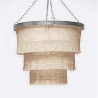 Made Goods Patricia Three-Tiered 5-Light Woven Coco Beads Chandelier