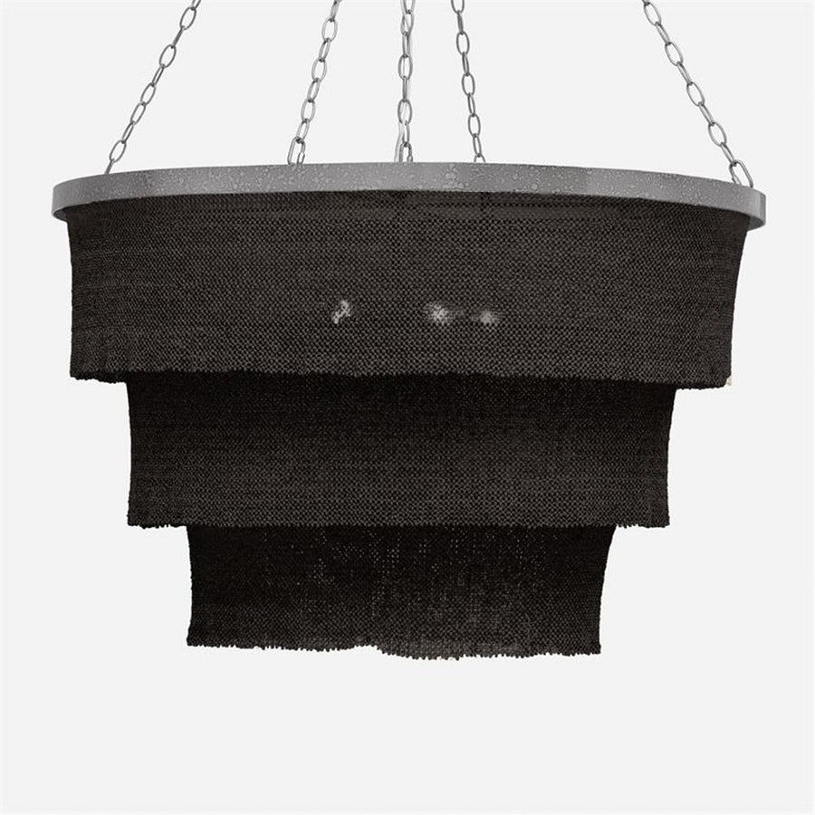 Made Goods Patricia Three-Tiered Woven Coco Beads Chandelier