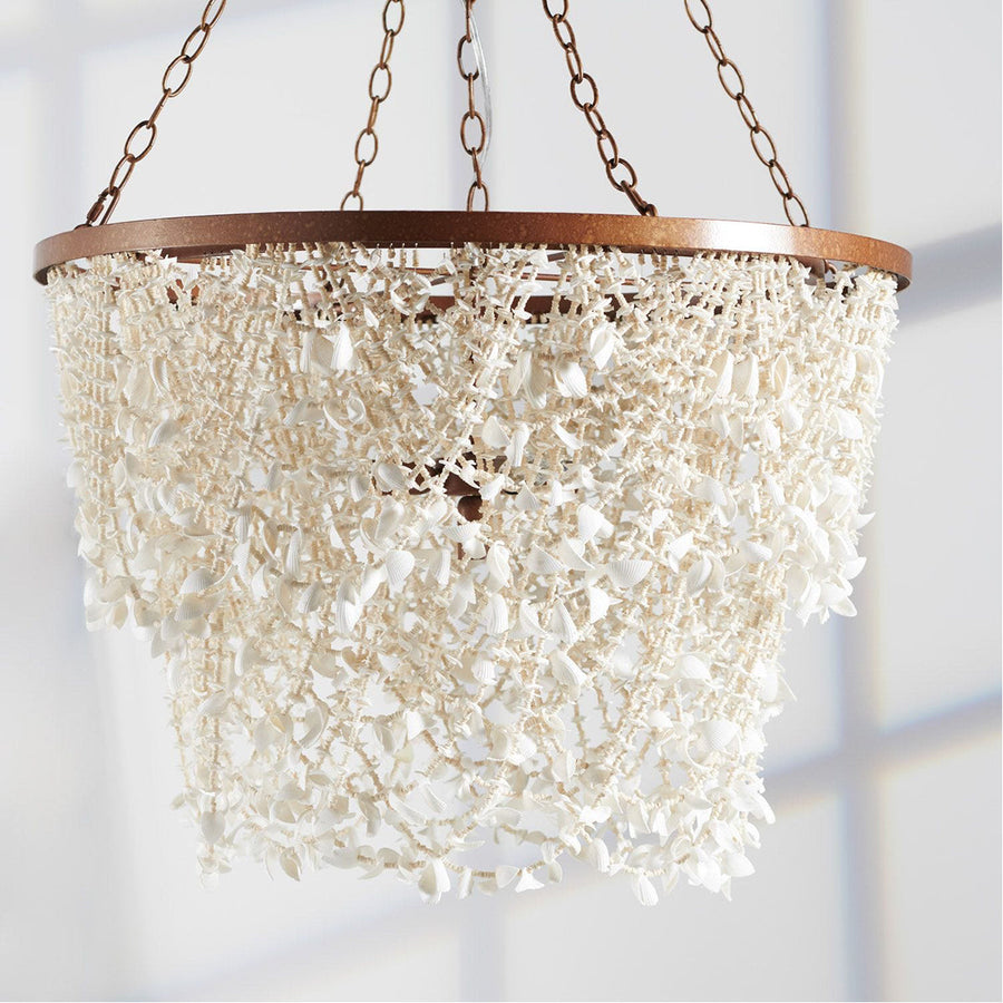 Made Goods Terza White Shell Draped Chandelier