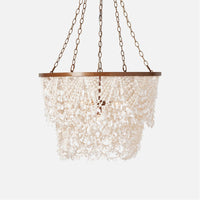 Made Goods Terza White Shell Draped Chandelier