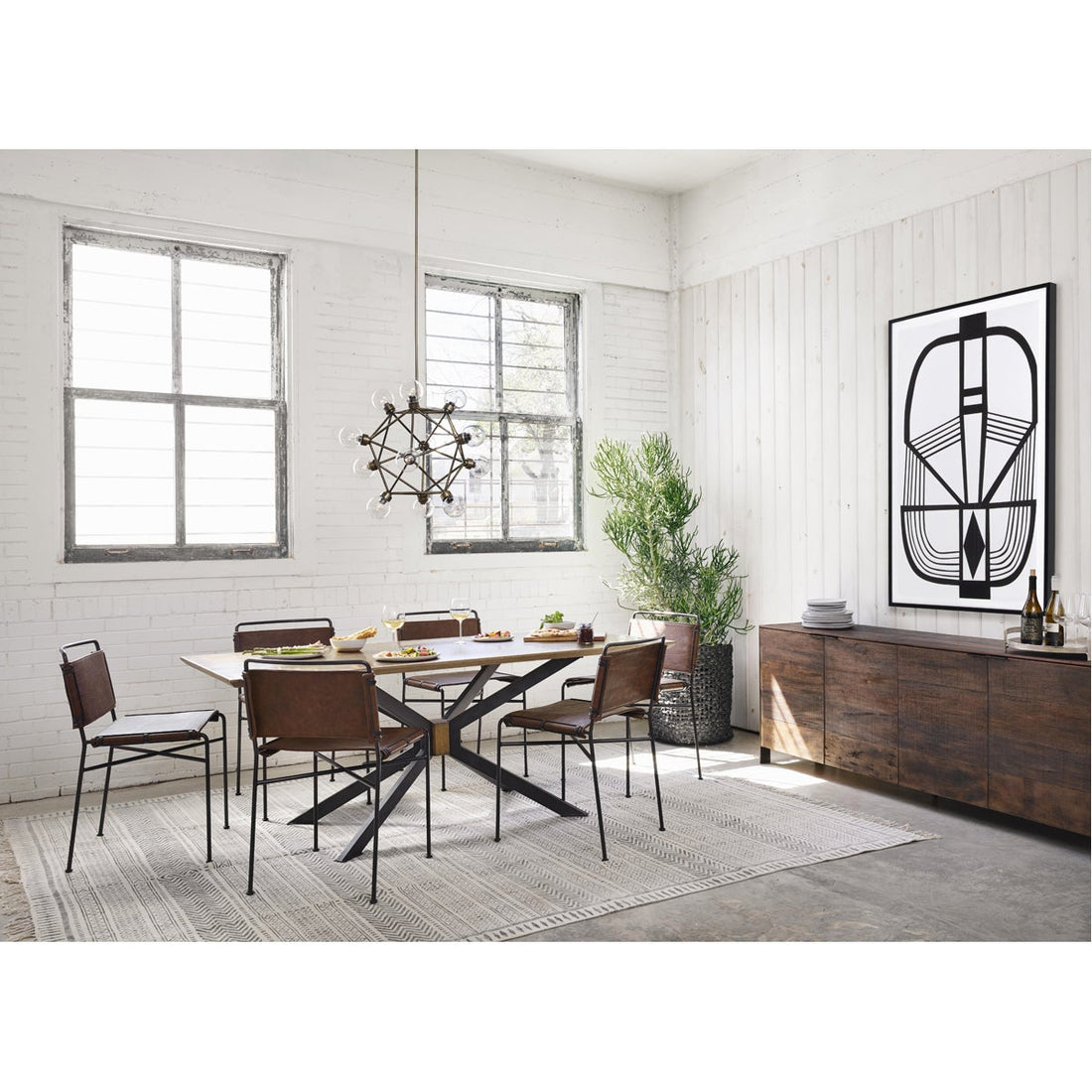 Four Hands Hughes Spider Dining Table - Bright Brass Clad