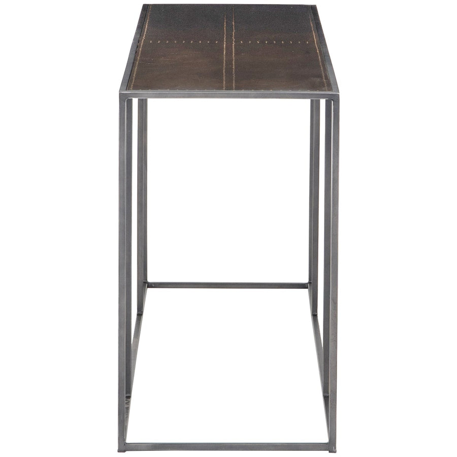 Four Hands Hughes Phillip Console Table - Antique Brass Clad