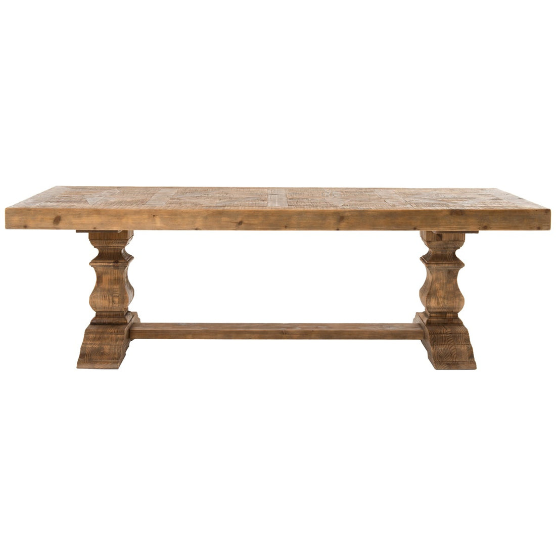 Four Hands Hughes Castle 98-Inch Dining Table - Waxed Bleached Pine