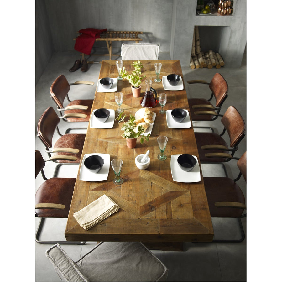 Four Hands Hughes Castle 98-Inch Dining Table - Waxed Bleached Pine