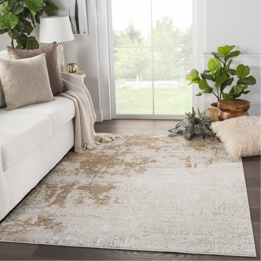 Jaipur Cirque Resa Abstract Gray Gold CIQ28 Rug