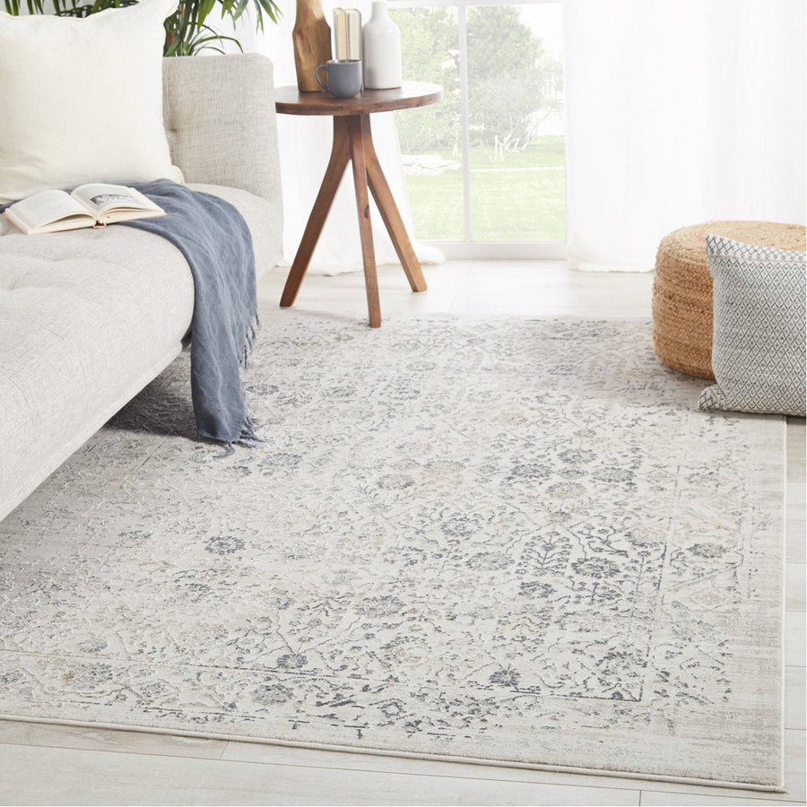 Jaipur Cirque Jasiel Trellis Floral Gray Ivory CIQ36 Rug