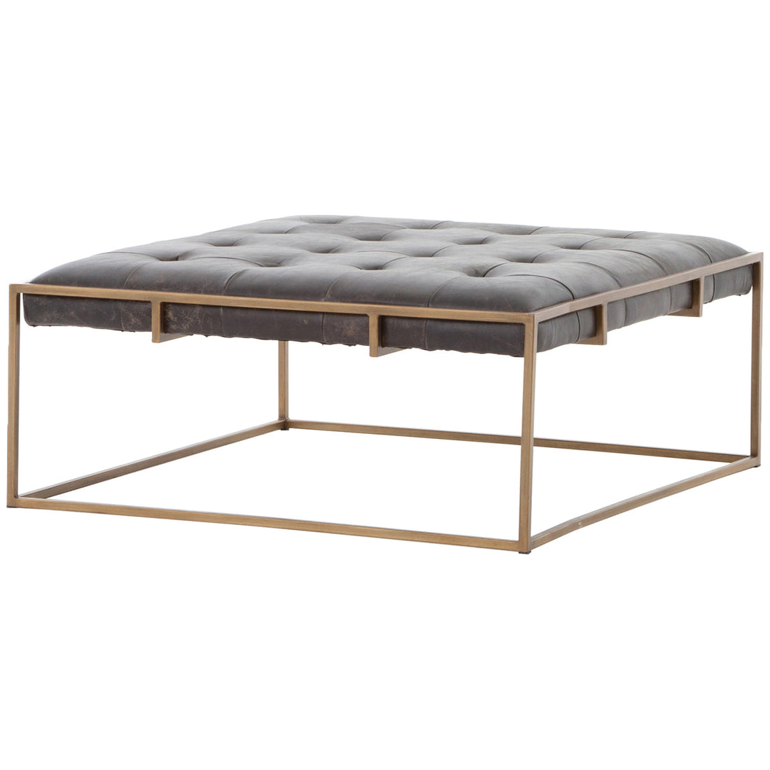 Four Hands Irondale Oxford Square Coffee Table - Ebony