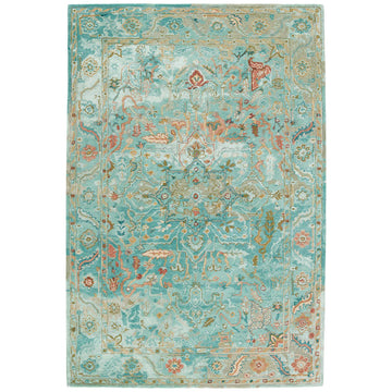 Jaipur Citrine Cristobol Medallion Turquoise Pink CIT13 Area Rug