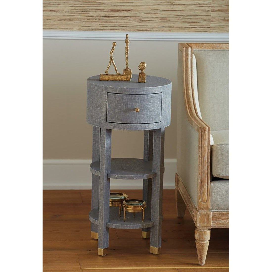 Villa & House Claudette 1-Drawer Round Side Table