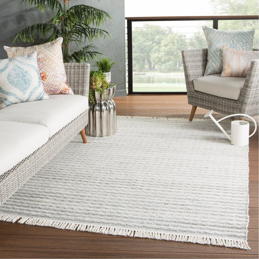 Jaipur Castillo Torre Solid Stripes Light Gray Cream CSL01 Rug