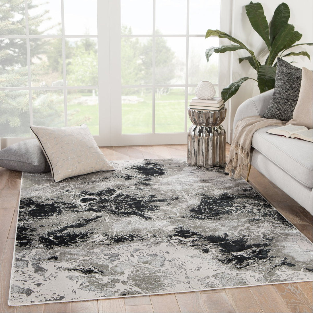 Jaipur Catalyst Fen Abstract Black Gray CTY01 Rug