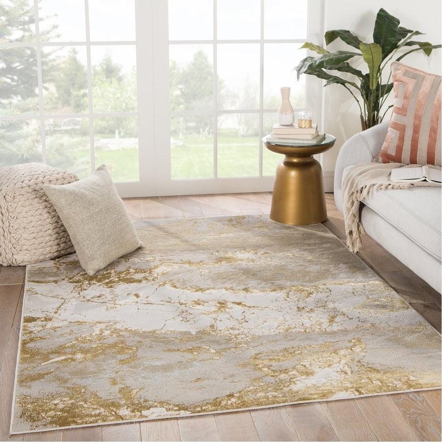 Jaipur Catalyst Cisco Abstract Gray Gold CTY02 Rug