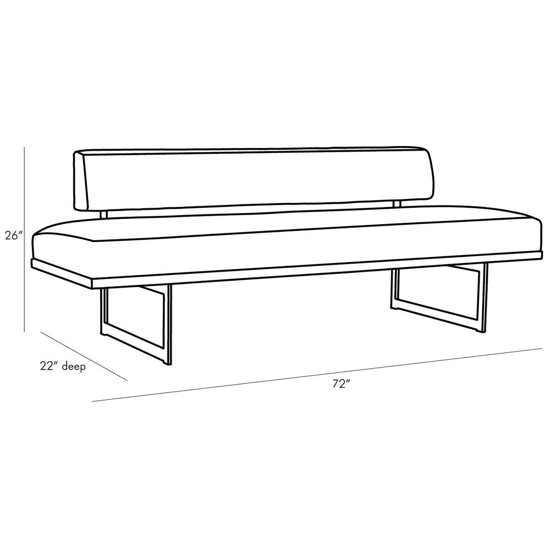 Arteriors Tuck Bench, Bone Linen