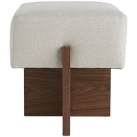 Arteriors Tuck Ottoman, Bone Linen