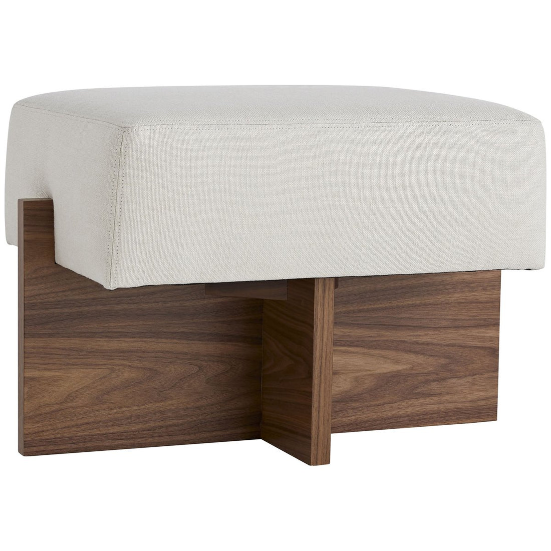 Arteriors Tuck Ottoman, Bone Linen