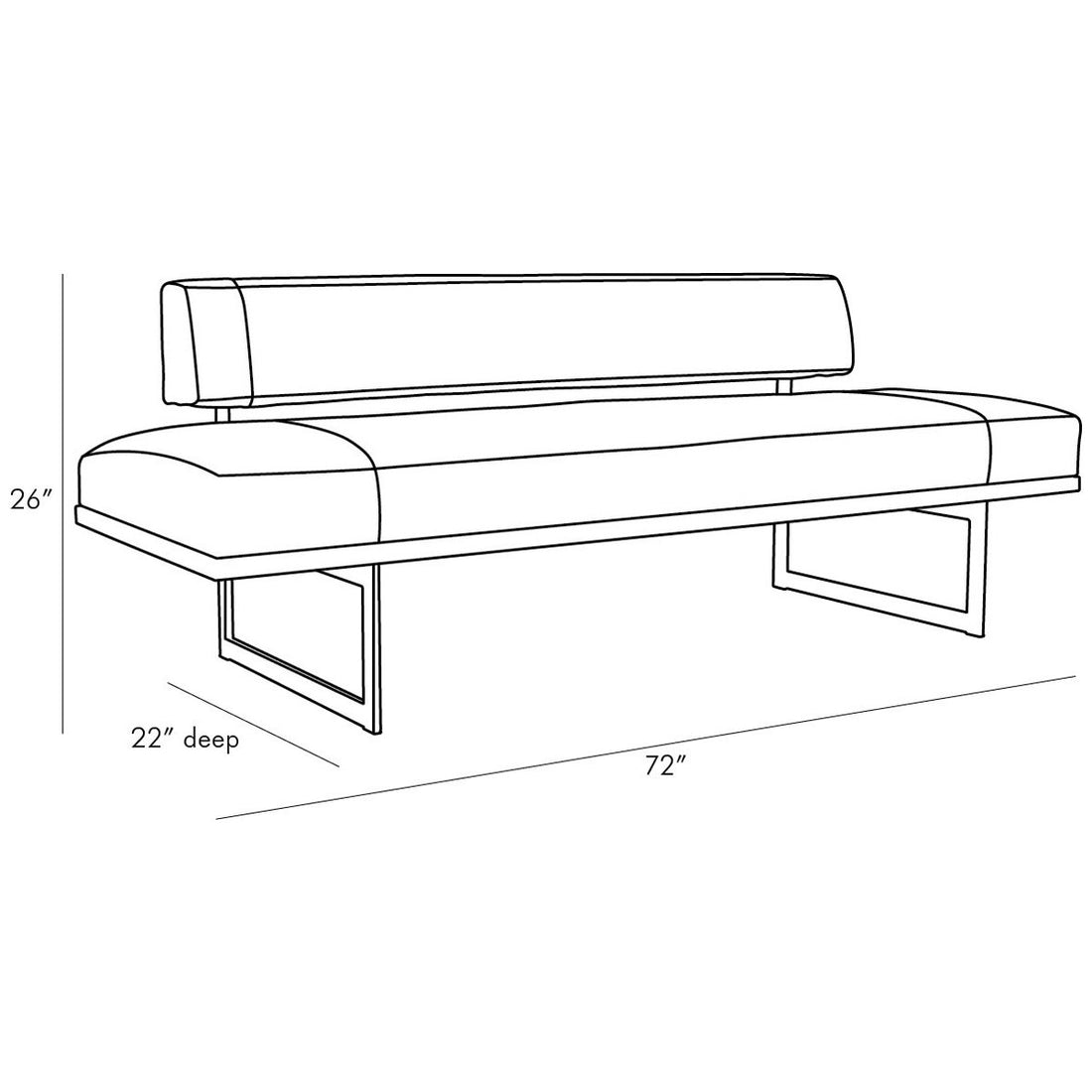 Arteriors Tuck Bench in Ivory Leather