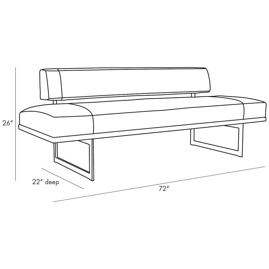 Arteriors Tuck Bench in Ivory Leather