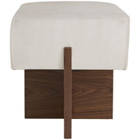 Arteriors Tuck Ottoman, Ivory Leather