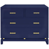 Worlds Away 4-Drawer Chest with Gold Leaf Hardware