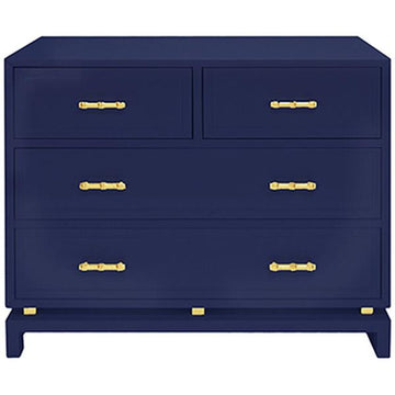 Worlds Away 4-Drawer Chest with Gold Leaf Hardware