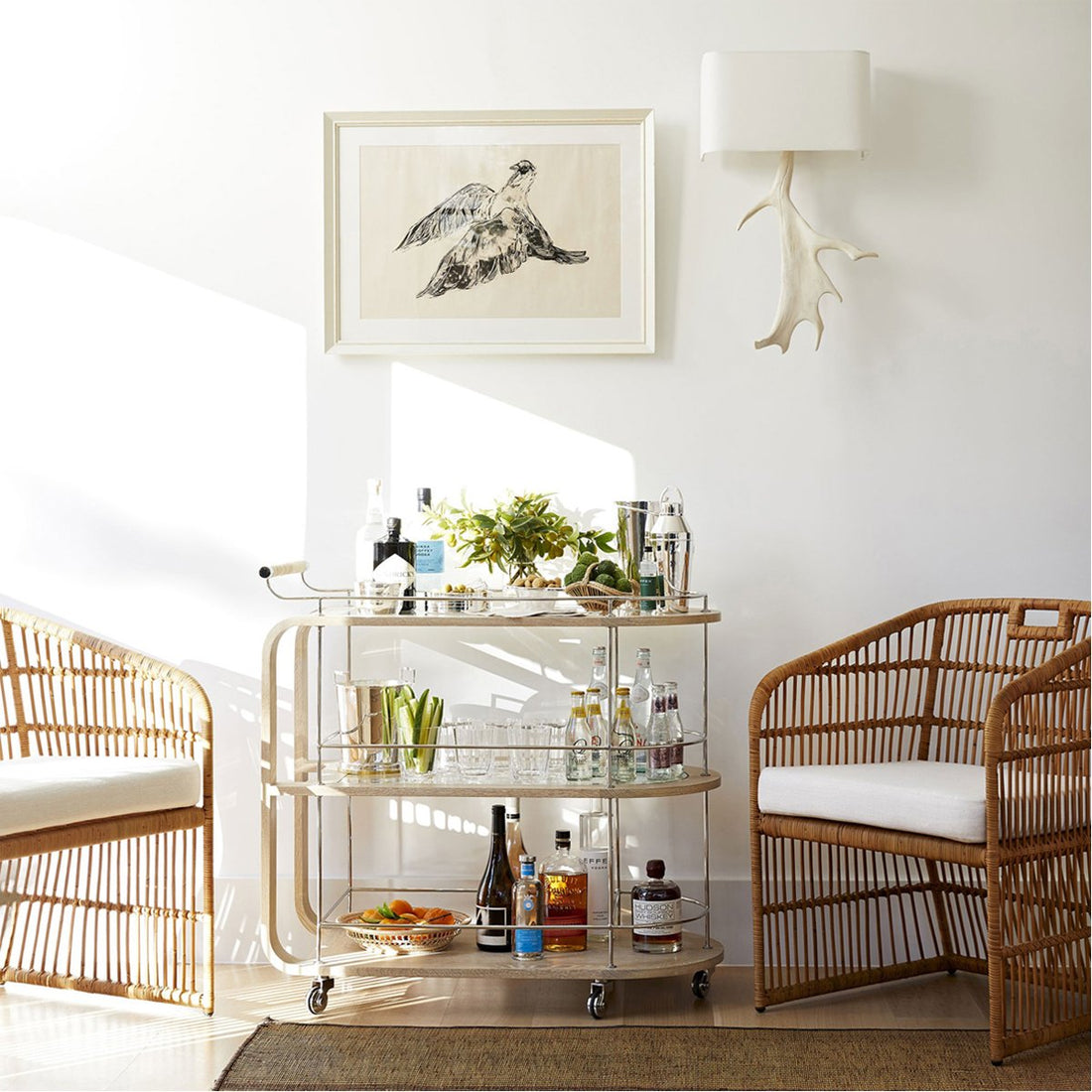 Arteriors The Beth Webb Brays Bar Cart